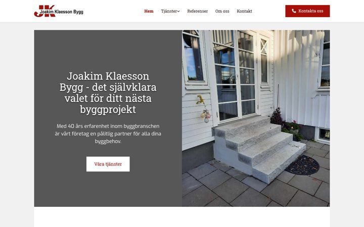 Screenshot of joakimbygg.se