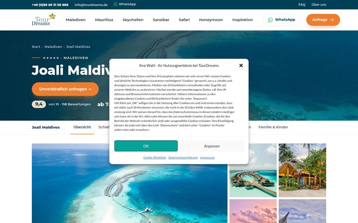 Screenshot of joali-maldives-island.de