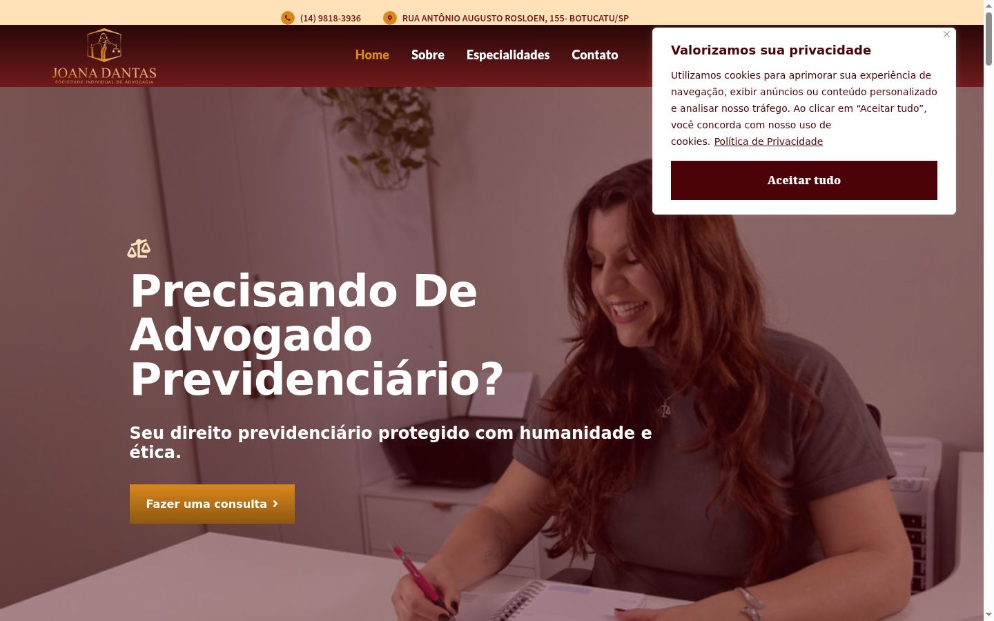 Screenshot del banner di consenso mostrato prima di qualsiasi interazione