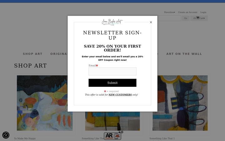 Screenshot of joanbixlerart.com