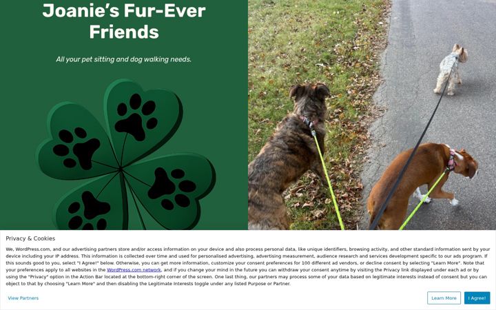 Screenshot of joaniesfureverfriends.com