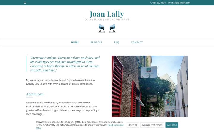 Screenshot of joanlally.com