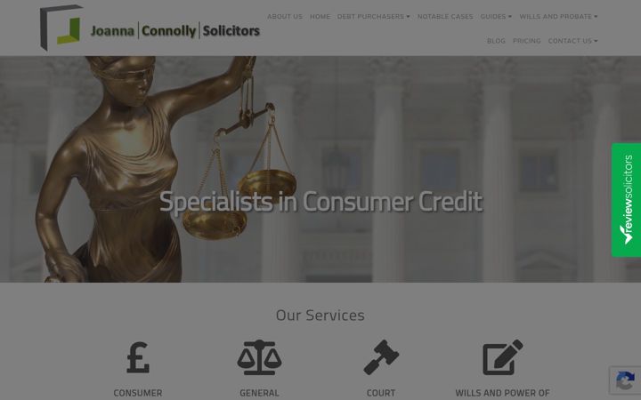 Screenshot of joannaconnollysolicitors.co.uk