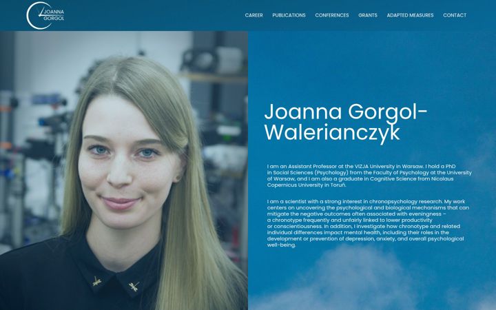 Screenshot of joannagorgol.com