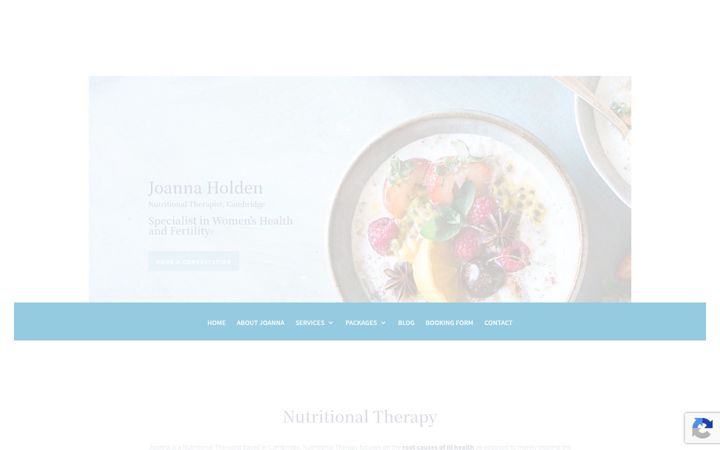 Screenshot of joannaholdennutrition.co.uk
