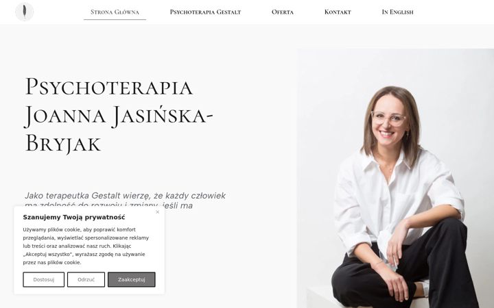 Screenshot of joannajasinska.pl