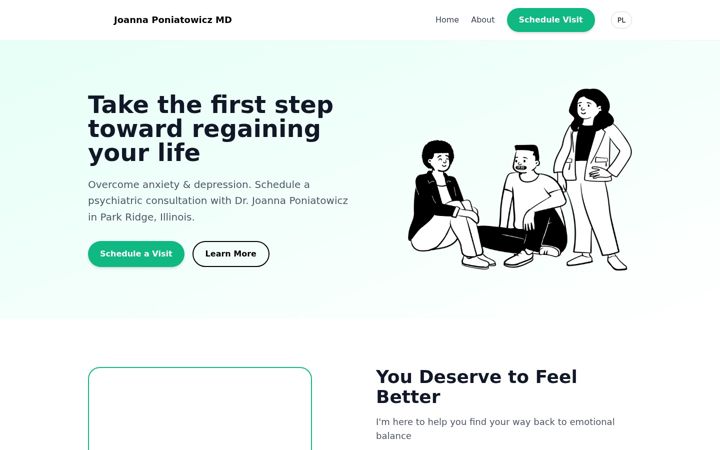 Screenshot of joannaponiatowicz.com
