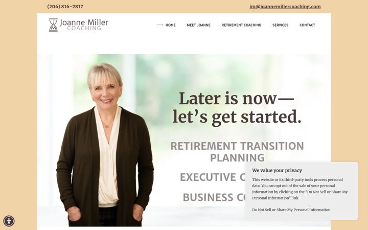 Screenshot of joannemillercoaching.com