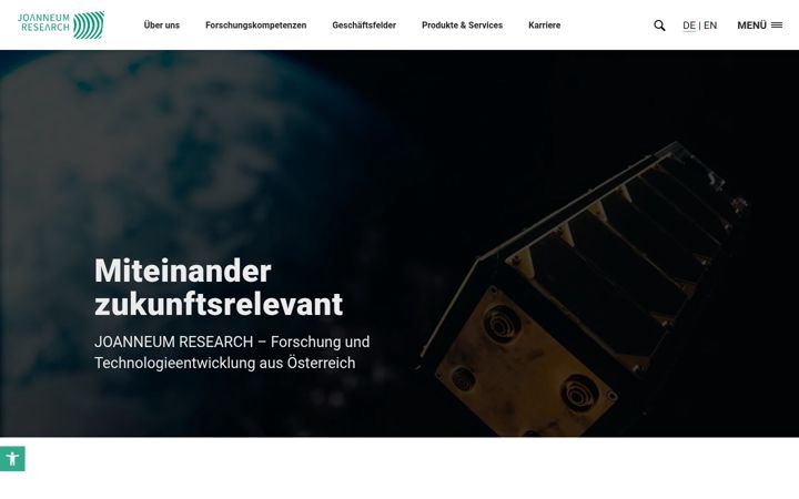 Screenshot von joanneum.at