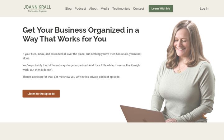 Screenshot of joannkrall.com