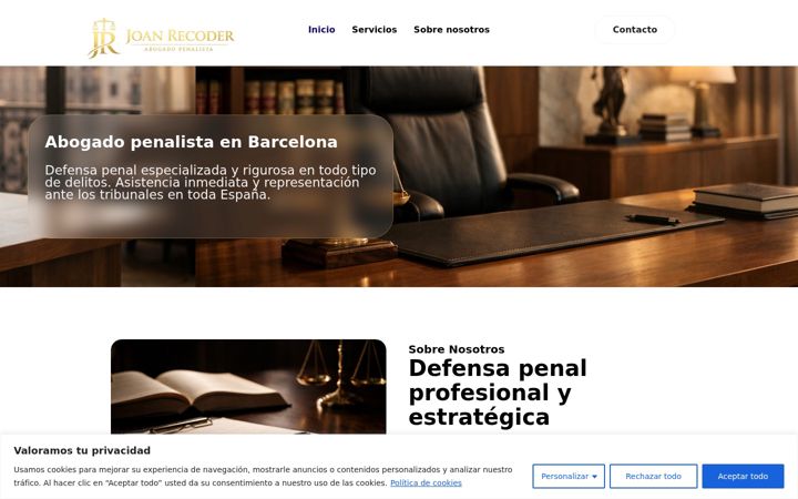 Screenshot of joanrecoderabogadopenalista.com