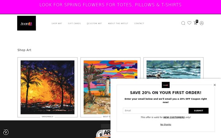 Screenshot of joansartsuite.com