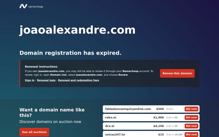 Screenshot of joaoalexandre.com