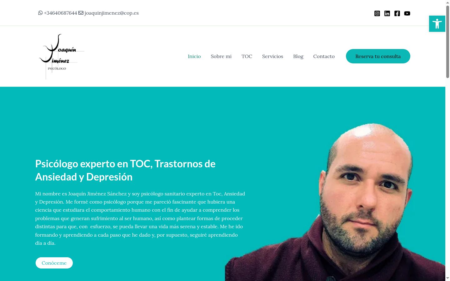 Captura de pantalla del banner de consentimiento mostrado antes de cualquier interacción