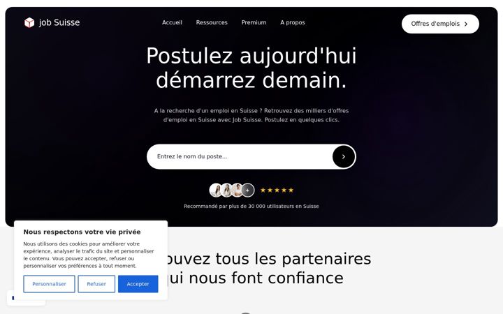 Screenshot of job-suisse.ch