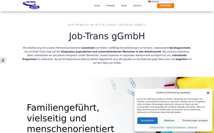 Screenshot of job-trans.de