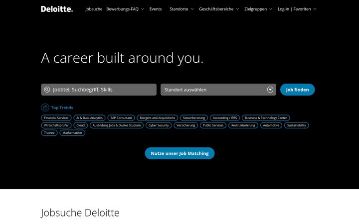 Skjámynd af job.deloitte.com