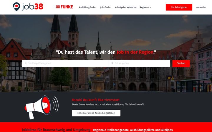 Screenshot of job38.de