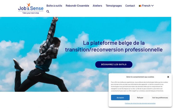 Screenshot of jobandsense.be