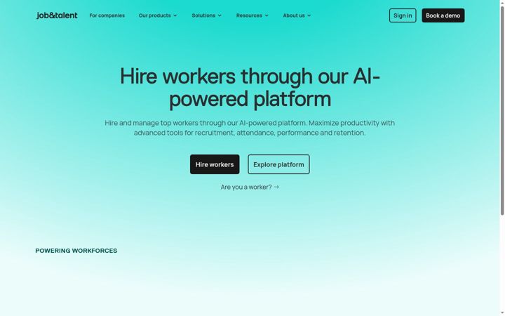 Screenshot of jobandtalent.com