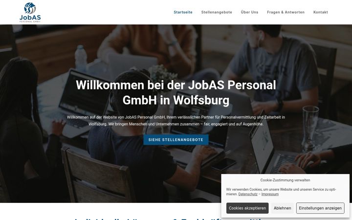Screenshot of jobas-personal.de