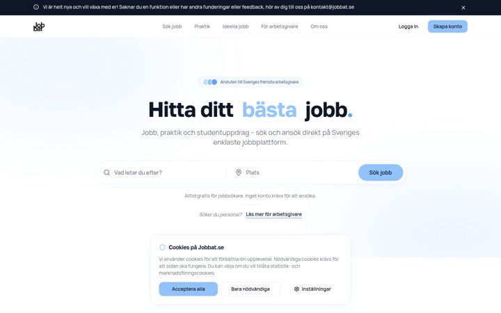 Screenshot of jobbat.se