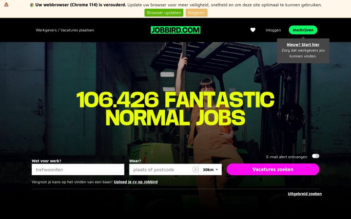 Screenshot of jobbird.com
