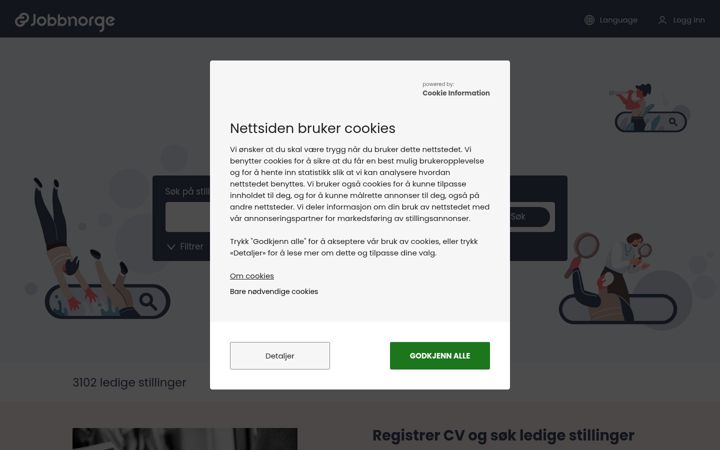 Screenshot of jobbnorge.no