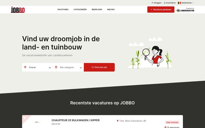 Screenshot of jobbo.be