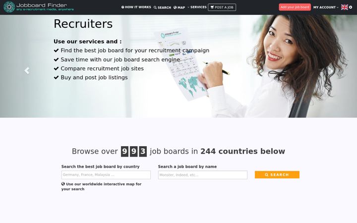 Screenshot of jobboardfinder.com