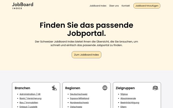 Screenshot of jobboardindex.ch