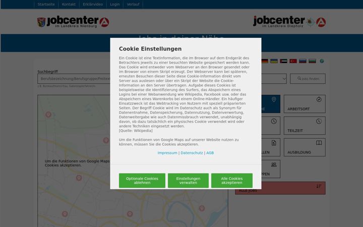 Screenshot of jobboerse-nienburg-diepholz.de