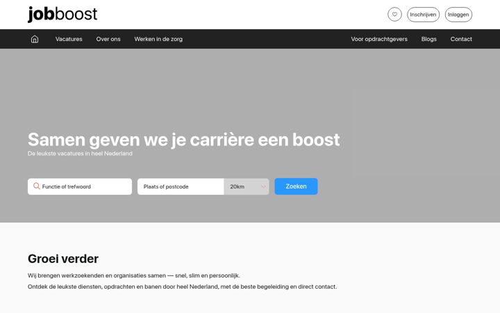 Screenshot of jobboost.nl
