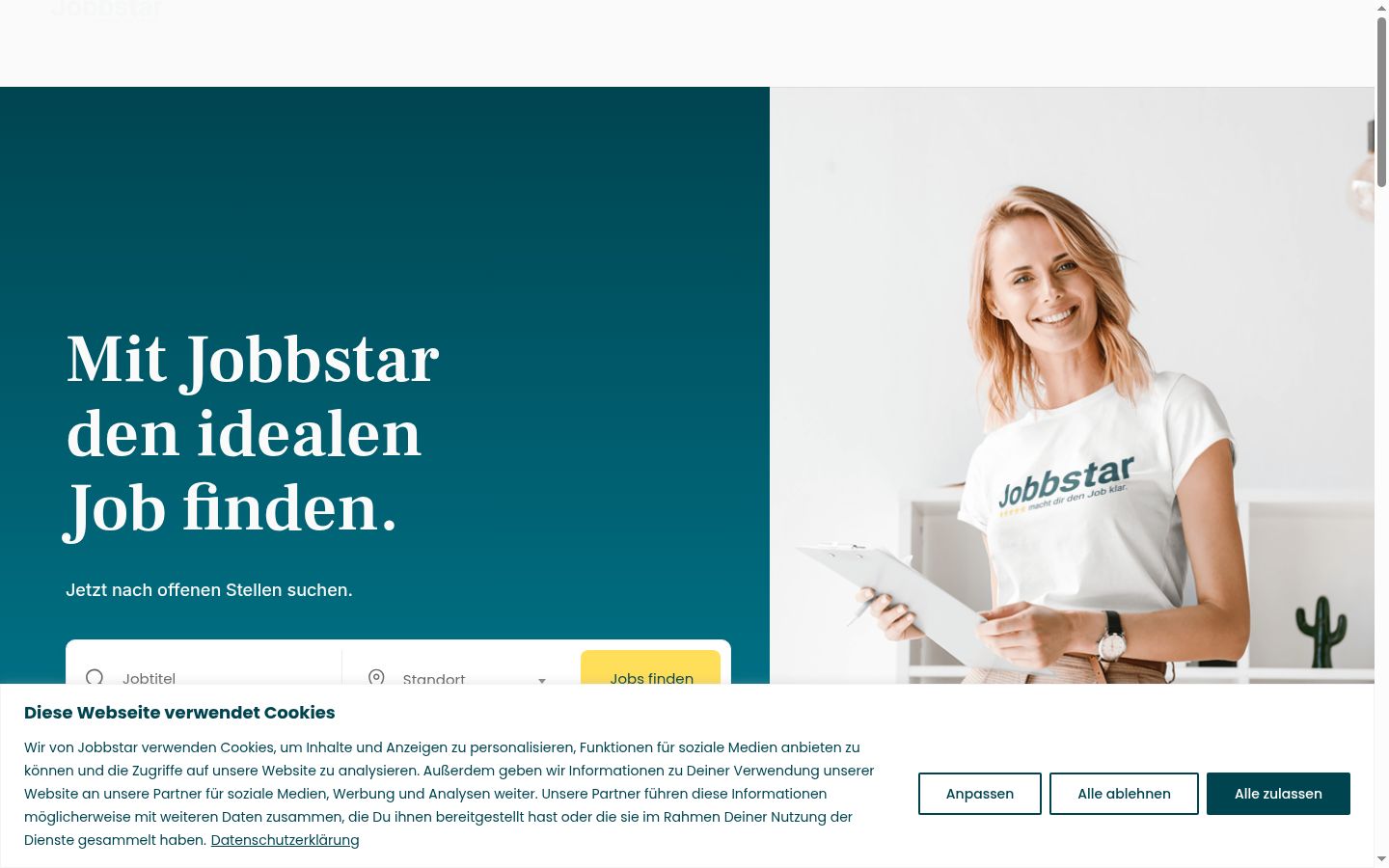Screenshot van de toestemmingsbanner zoals getoond vóór enige interactie