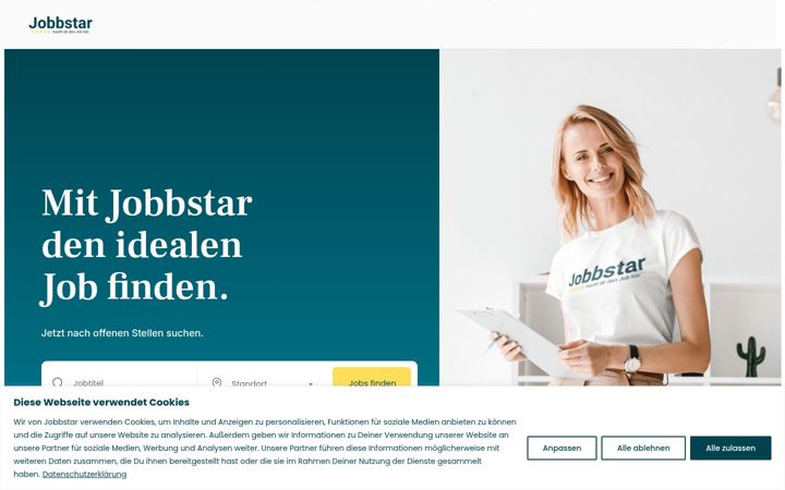 Screenshot of jobbstar.com