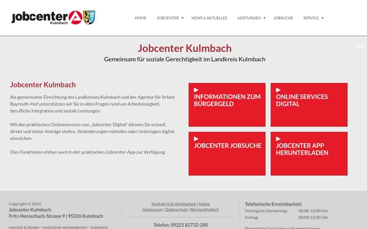 Screenshot ta' jobcenter-kulmbach.de