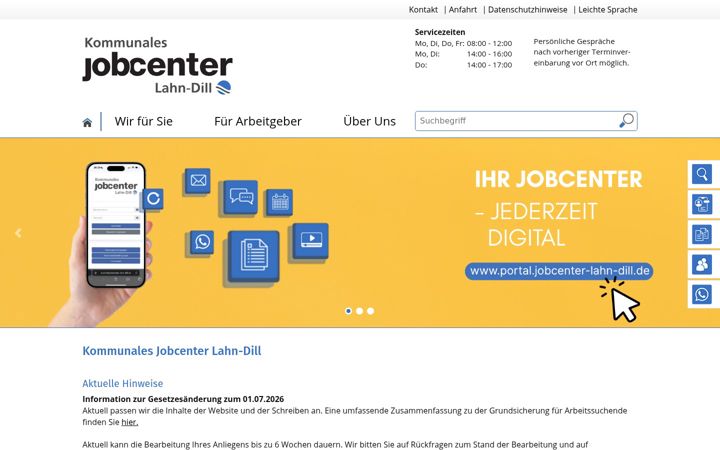 Screenshot of jobcenter-lahn-dill.de