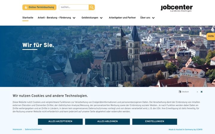 Screenshot of jobcenter-landkreis-esslingen.de