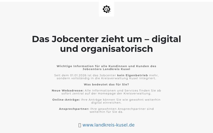 Screenshot of jobcenter-landkreis-kusel.de