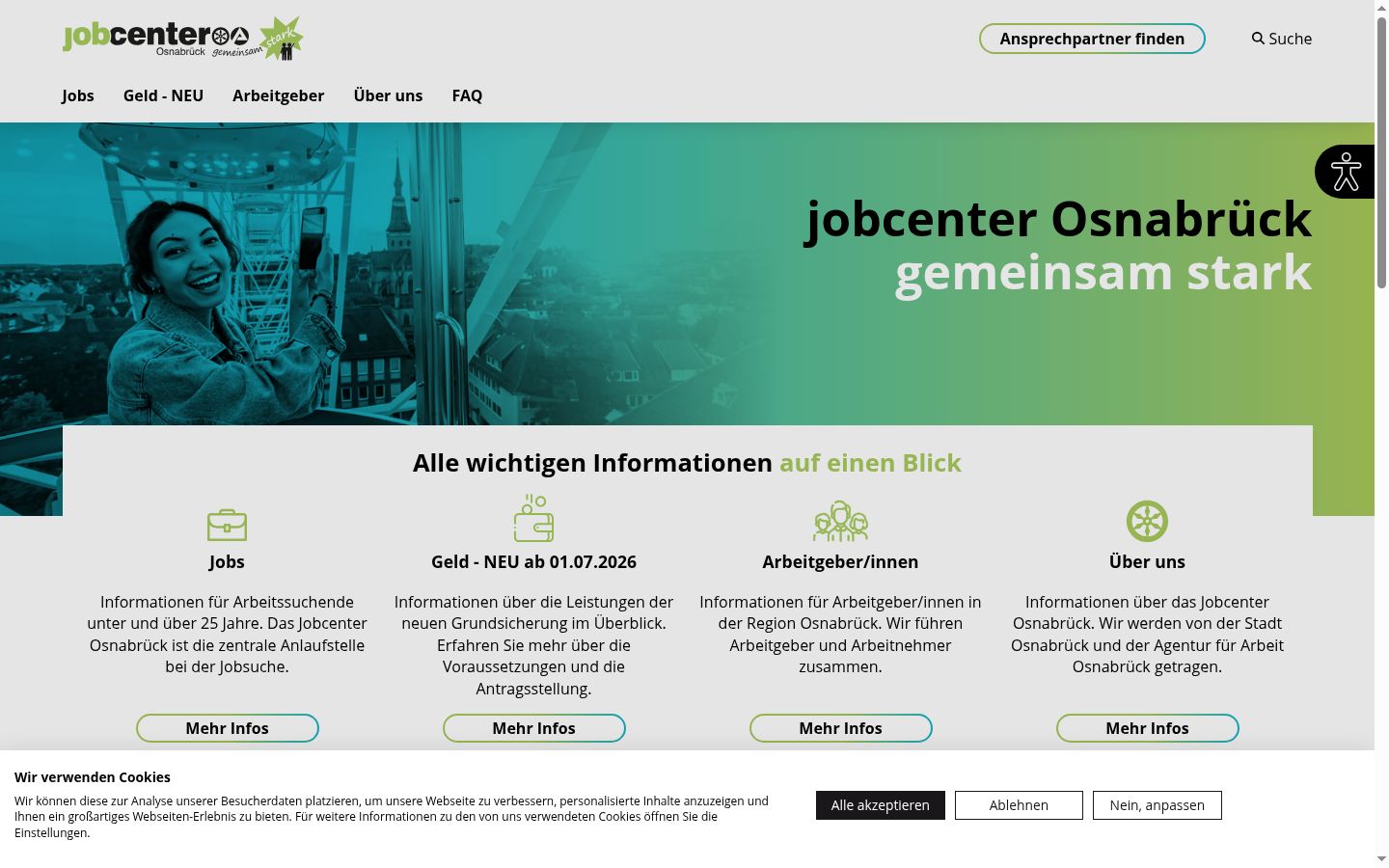 Screenshot of the consent banner shown before any interaction