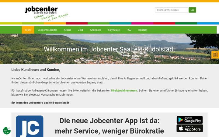 Screenshot of jobcenter-slf-ru.de