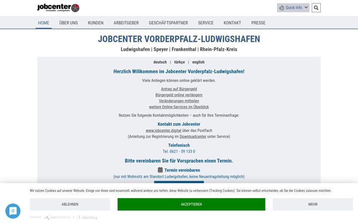 Screenshot of jobcenter-vorderpfalz-ludwigshafen.de