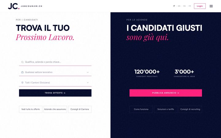 Screenshot of jobcourier.ch