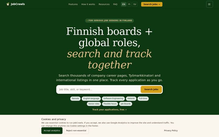 Screenshot of jobcrawls.com