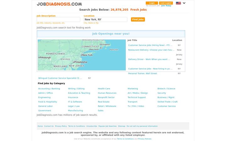 Screenshot of jobdiagnosis.com