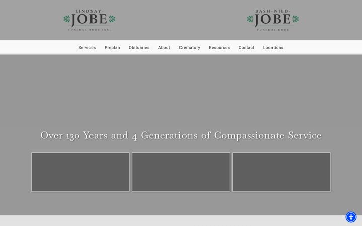 Screenshot of jobefuneralhome.com