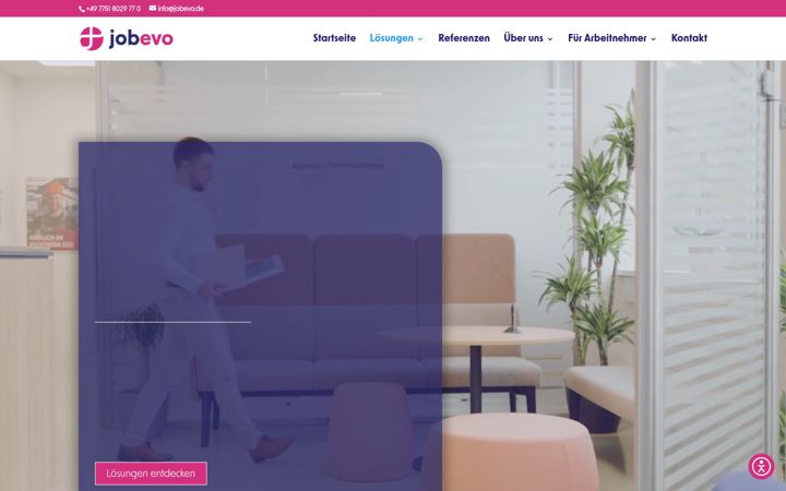 Screenshot of jobevo.de