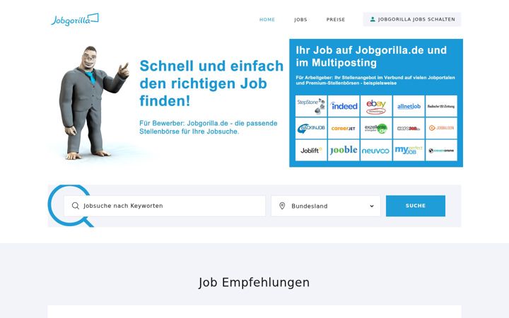 Screenshot of jobgorilla.de