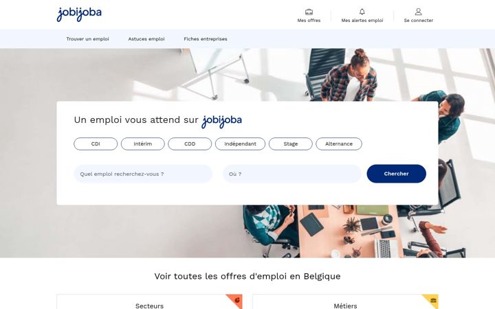 Screenshot of jobijoba.be