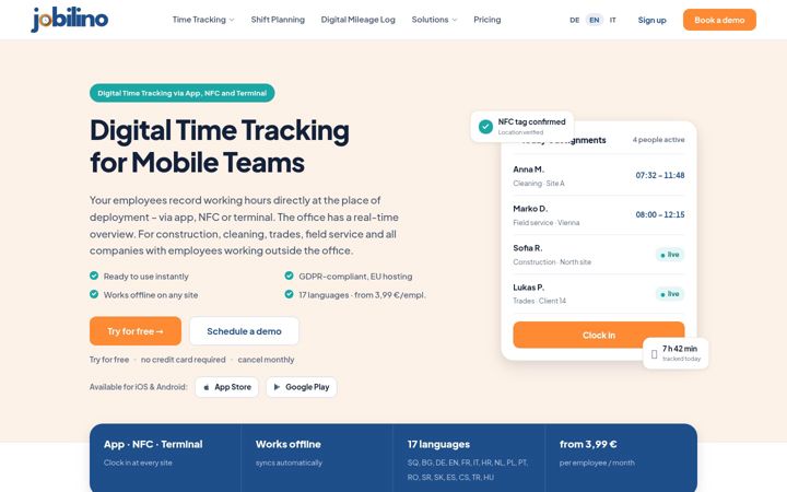 Screenshot of jobilino.com